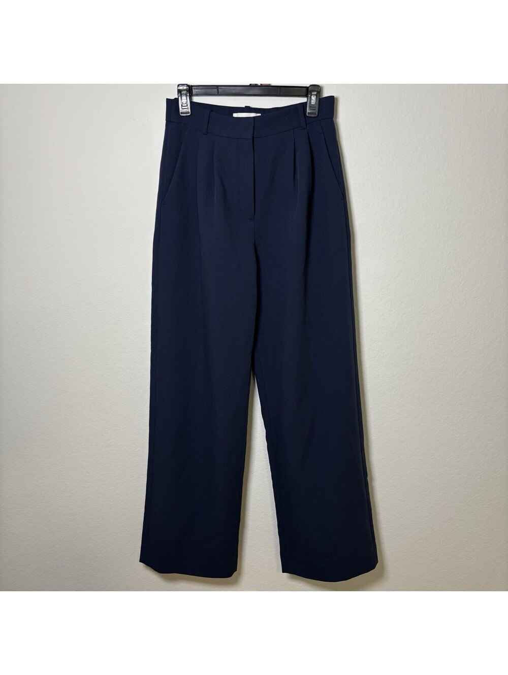 Abercrombie A&F Navy Blue Sloane Tailored Wide Leg Pant Size 27 Work Office EUC - Picture 1 of 6